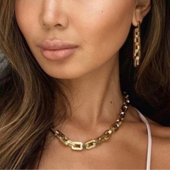 Chain Link Statement Earrings - Eddie Borgo - Picture 2 of 11